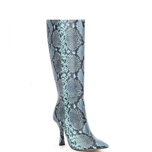 New Gianni Bini Lennoxe Snake Print Leather Tall Boot 5.5